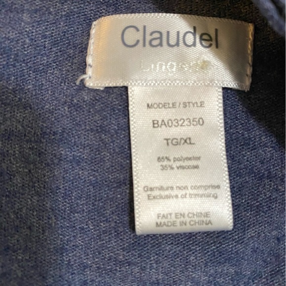 claudel Full-Zip Robe w/ Pockets Gray/blue XL - Picture 6 of 6
